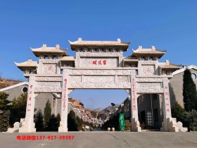 八个经典石牌坊样式图片之一,一门石柱子宽度50厘米