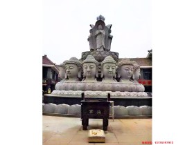 三面观音佛像是比较多见的石雕佛像之一