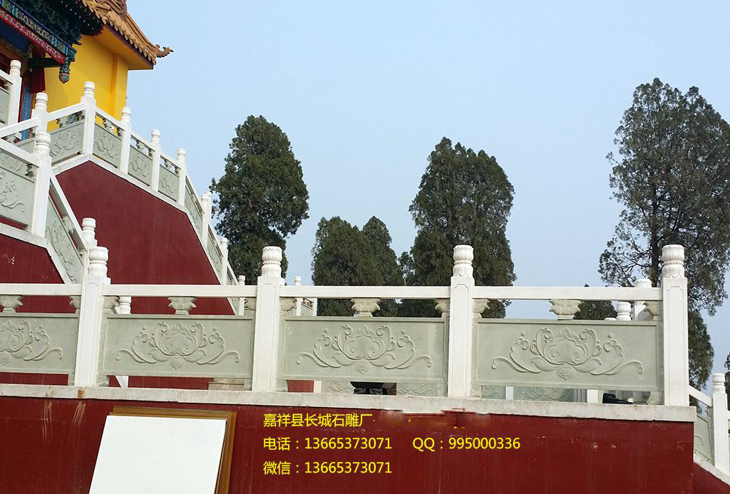 寺院石栏杆效果图,石雕栏杆