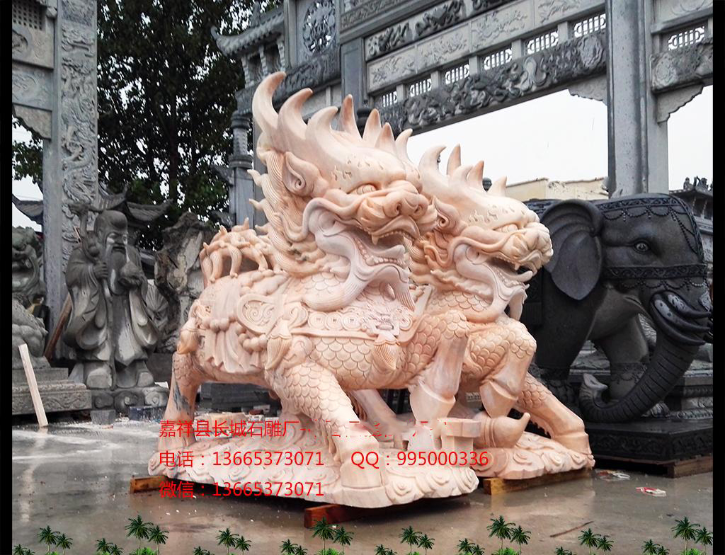 石雕麒麟雕刻效果图