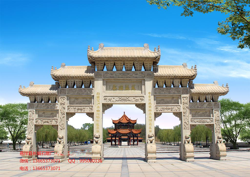 石雕牌坊，石头大门样式图
